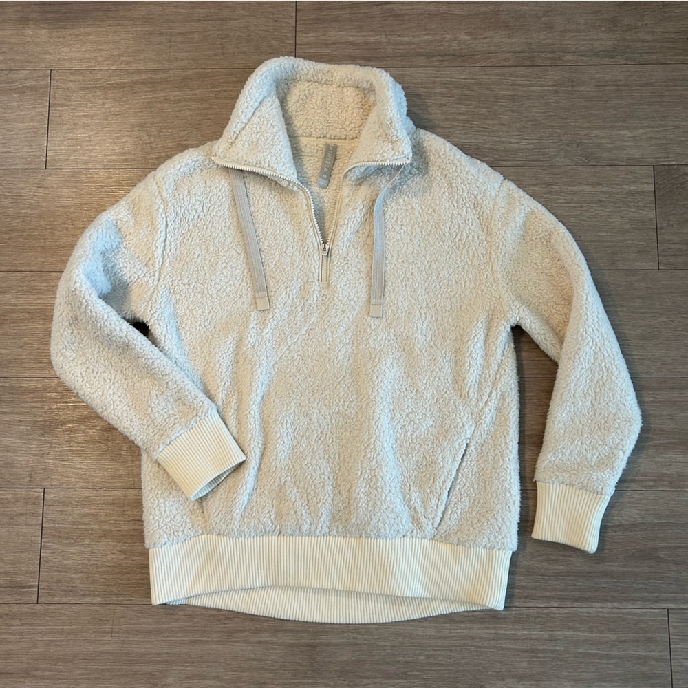 Athleta Fuzzy Quarter Zip Pullover
